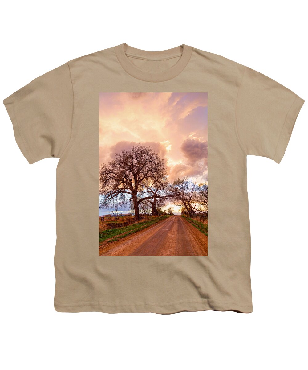 Portrait Youth T-Shirt featuring the photograph Dirt Road Cloud Cruising by James BO Insogna