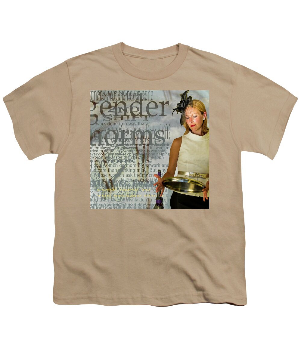 Woman Youth T-Shirt featuring the photograph Domestic Considerations Gender Norms by Ann Tracy