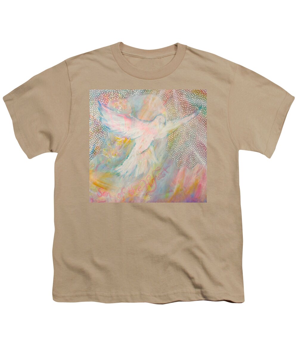 Dove Youth T-Shirt featuring the painting Dove Detail from Immaculate Conception by Anne Cameron Cutri
