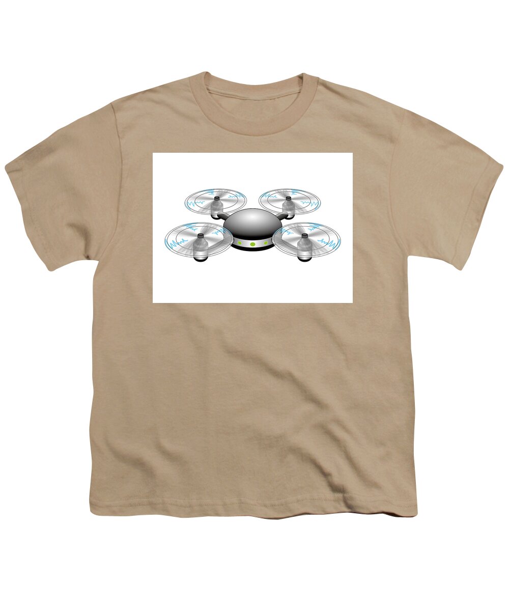  Youth T-Shirt featuring the digital art Drone by Moto-hal
