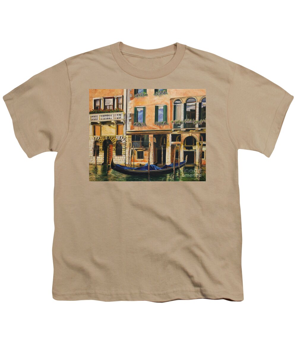 Venice Painting Youth T-Shirt featuring the painting Early Morning in Venice by Charlotte Blanchard