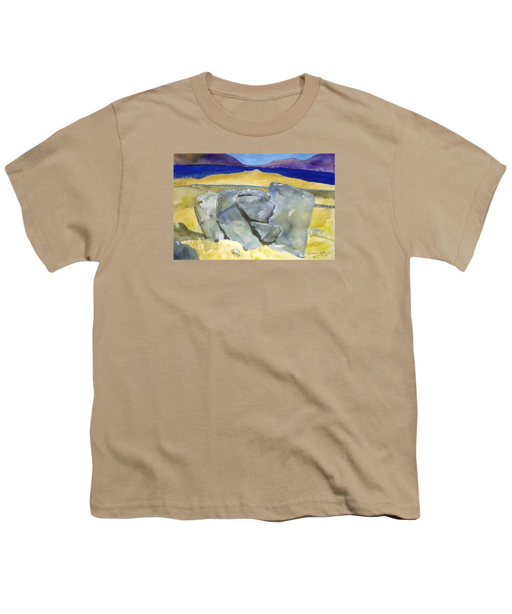  Youth T-Shirt featuring the painting Faces of the Rocks by Kathleen Barnes