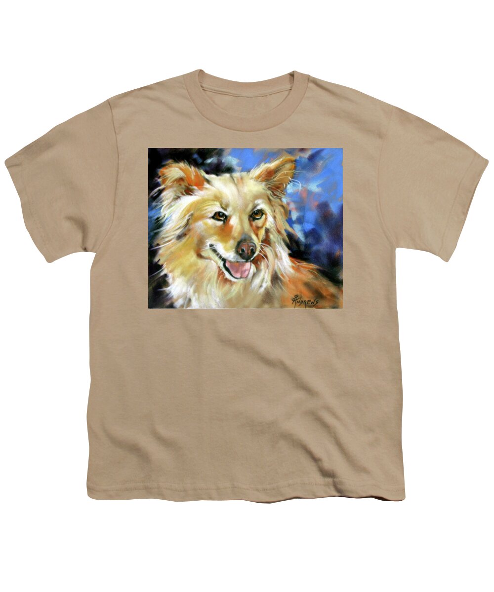 Dog Youth T-Shirt featuring the painting 'Fella' by Rae Andrews