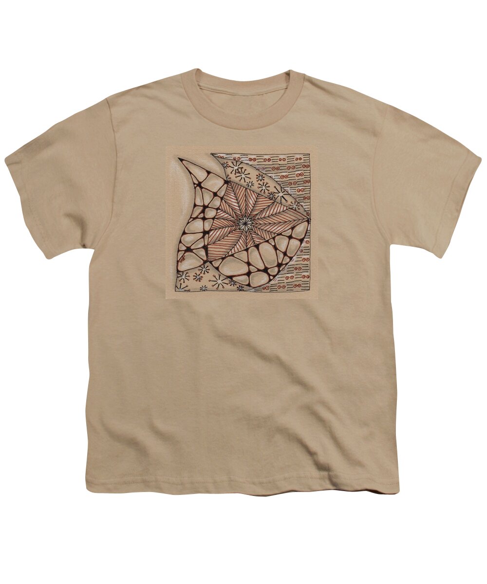 Zentangle Youth T-Shirt featuring the drawing Fish on a Mission by Jan Steinle