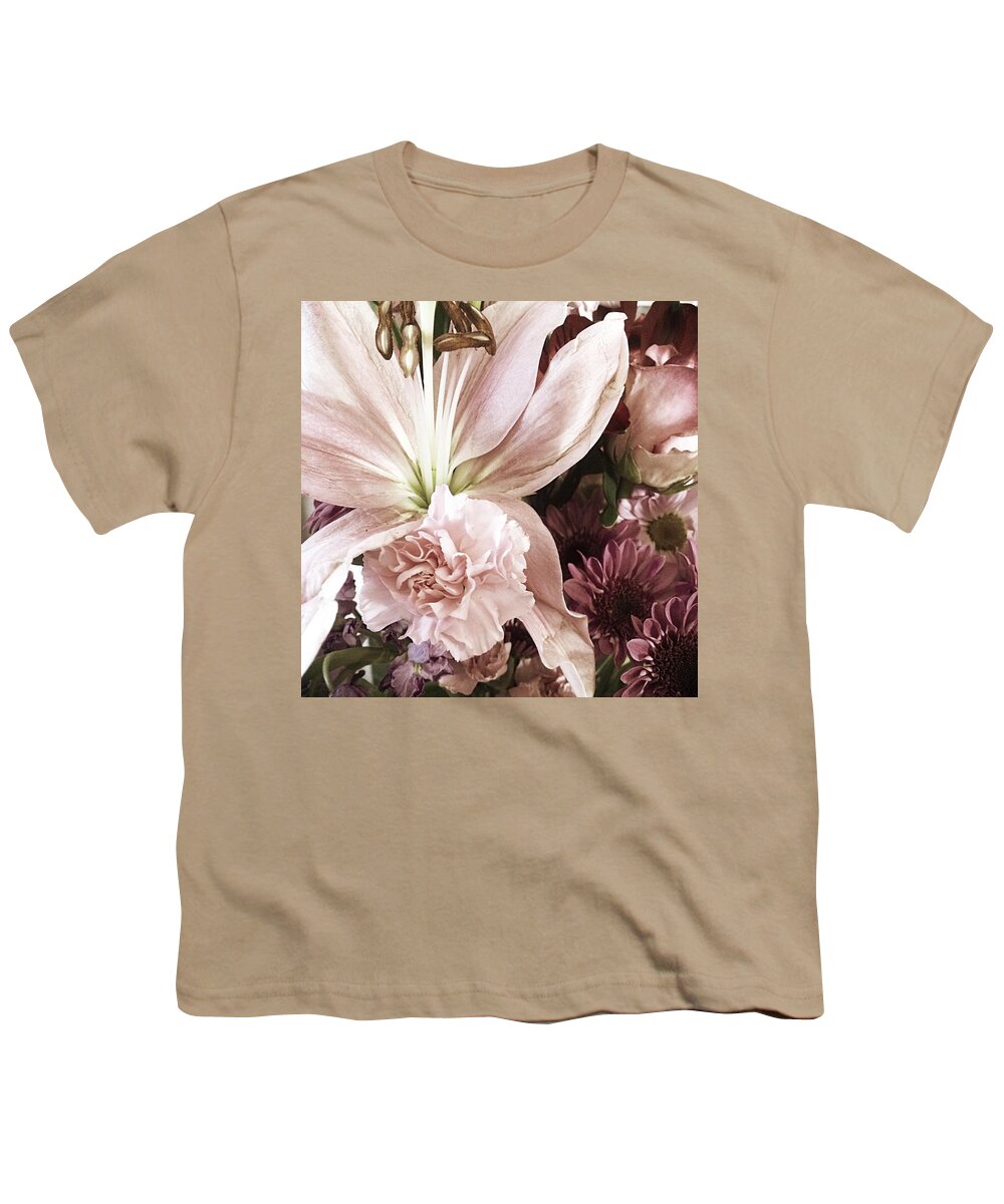 Flowers Youth T-Shirt featuring the photograph Flowers Every Day 3 Vintage by Ellen Levinson