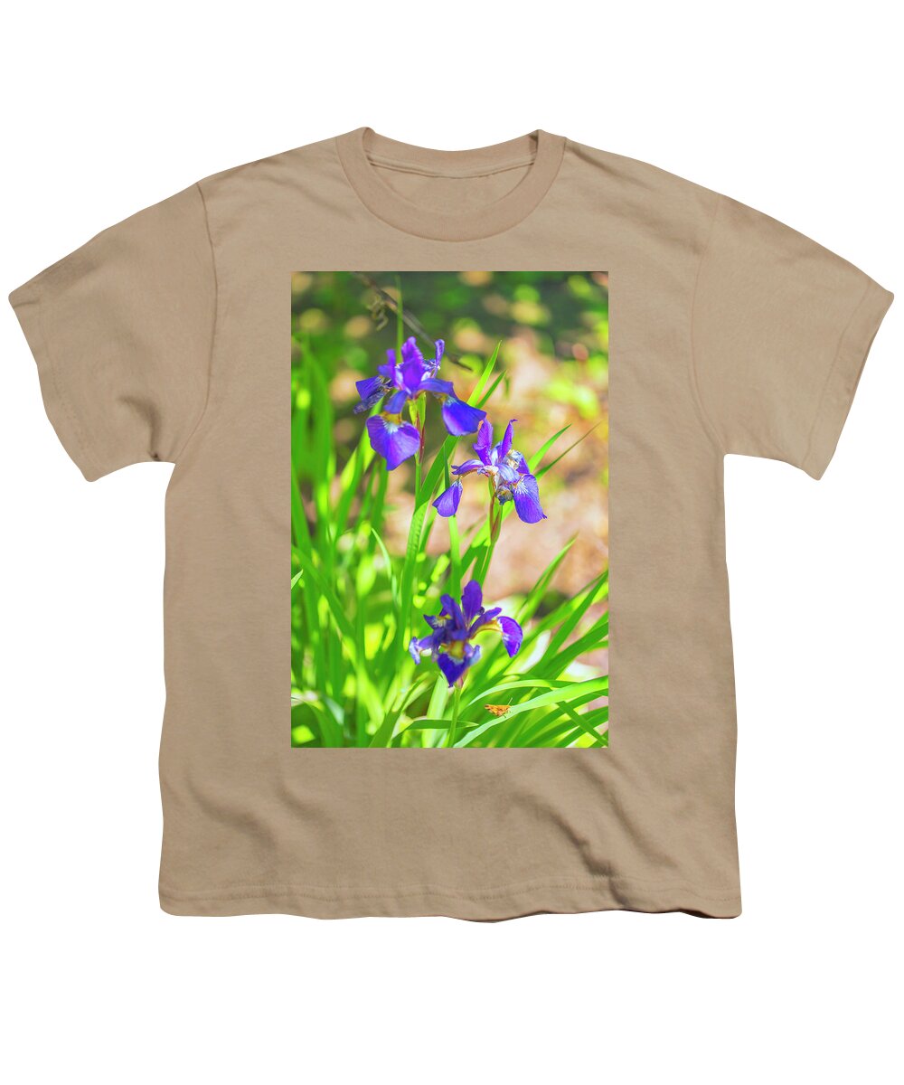 Iris Youth T-Shirt featuring the photograph Garden Iris by Nancy Dunivin