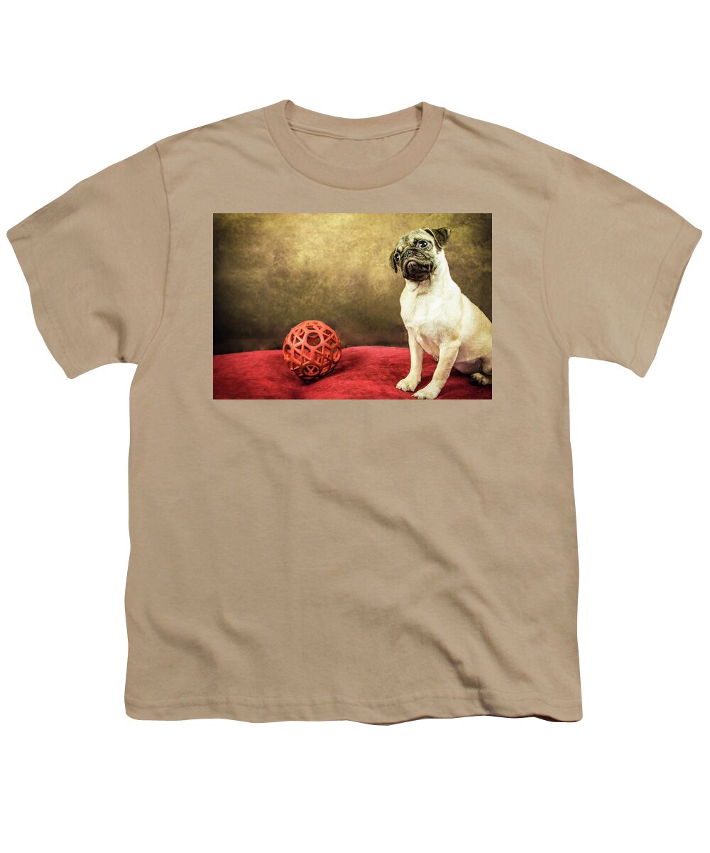 Pug Youth T-Shirt featuring the photograph Gigi's Portrait by George Kenhan
