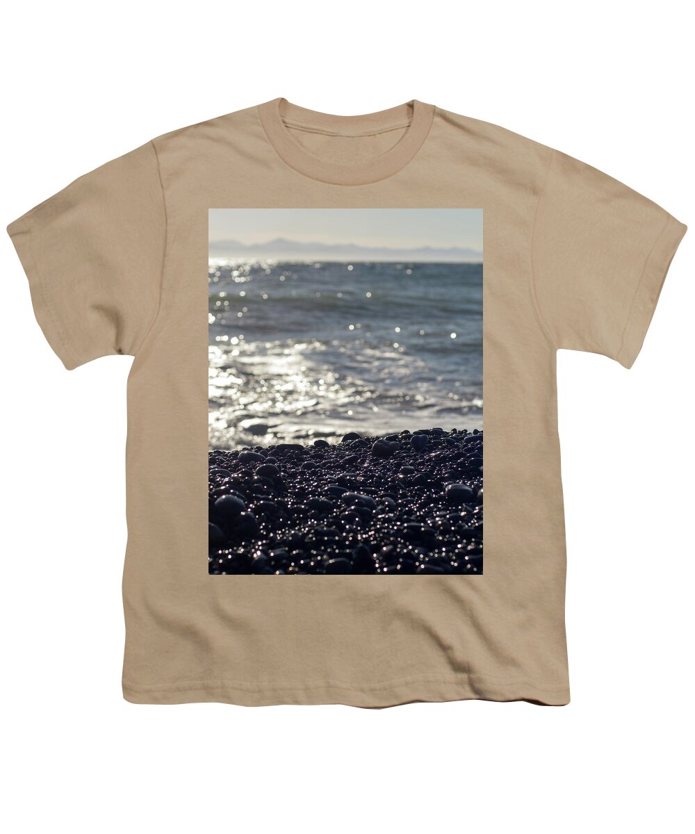 Shine Youth T-Shirt featuring the photograph Glistening Rocks and the Ocean by Trance Blackman