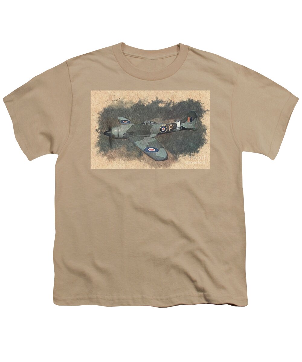 Spitfire Youth T-Shirt featuring the painting Hawker Tempest Fighter by Esoterica Art Agency