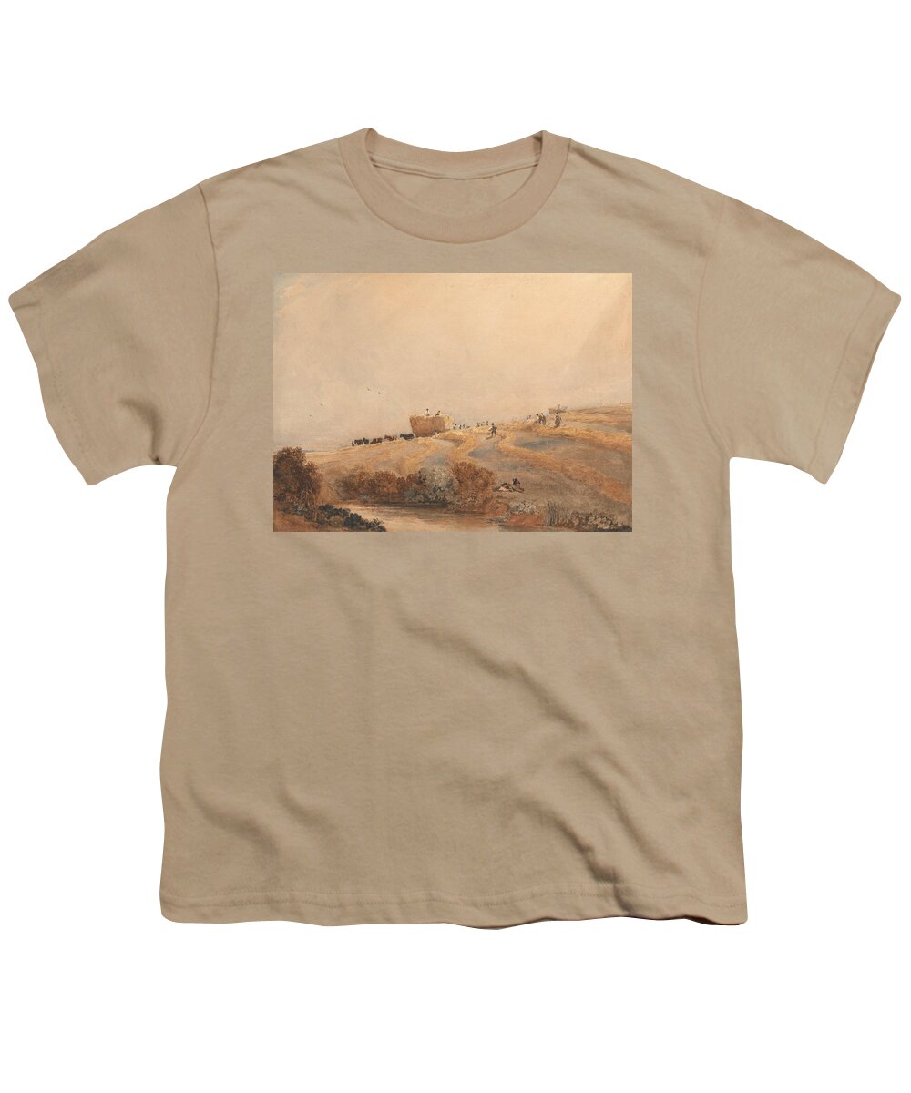 19th Century Art Youth T-Shirt featuring the painting Haymaking by David Cox