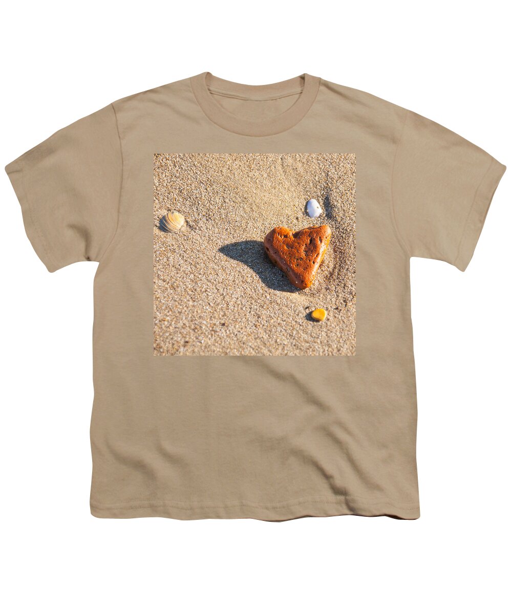 Ralf Youth T-Shirt featuring the photograph Heart On The Beach by Ralf Kaiser