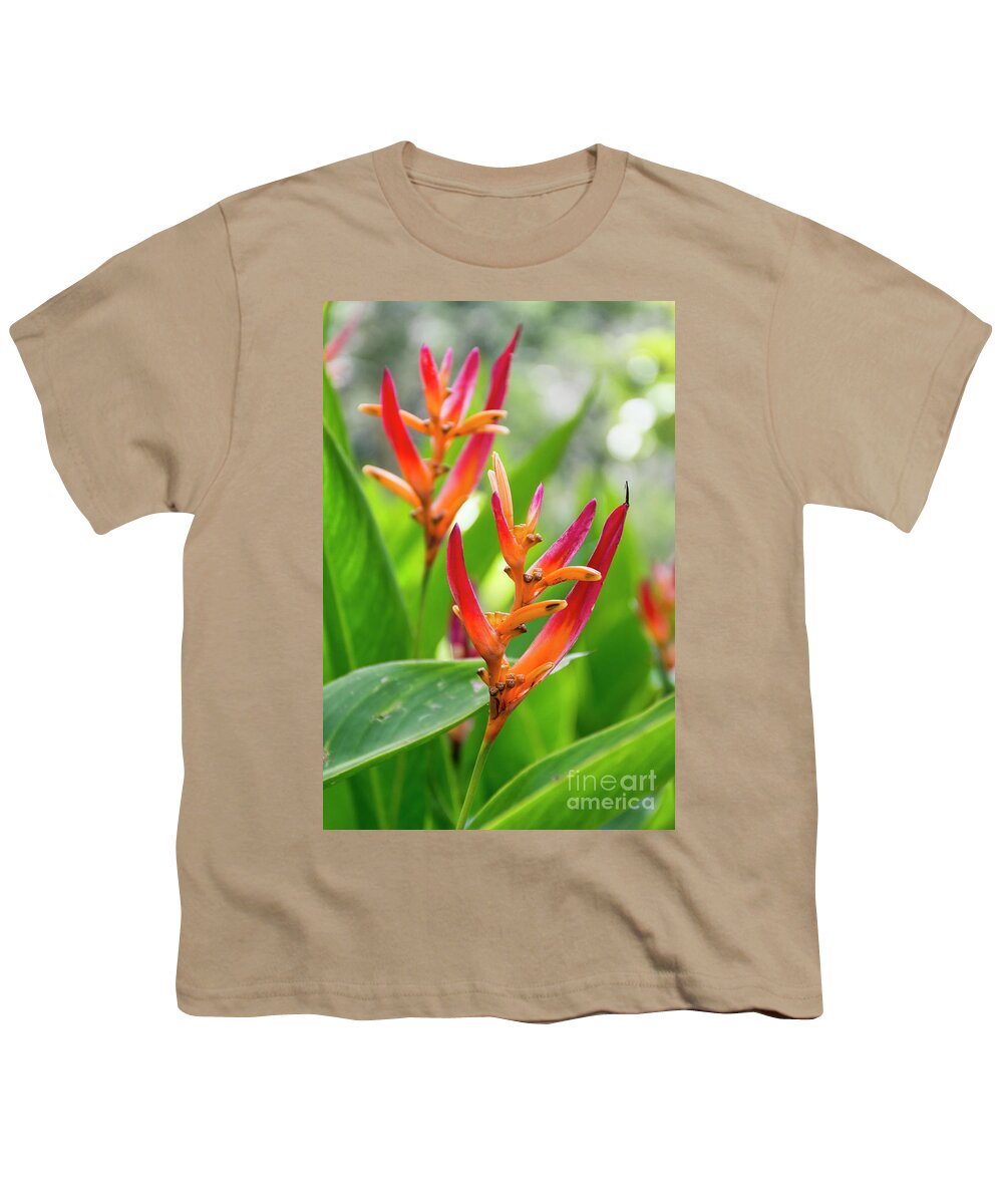 Heliconia Youth T-Shirt featuring the photograph Heliconia Psittacorum by Eddie Yerkish