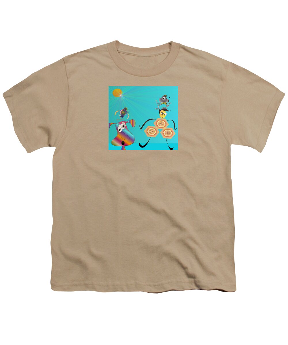 Illustration Youth T-Shirt featuring the digital art Homer and friends by Iris Gelbart