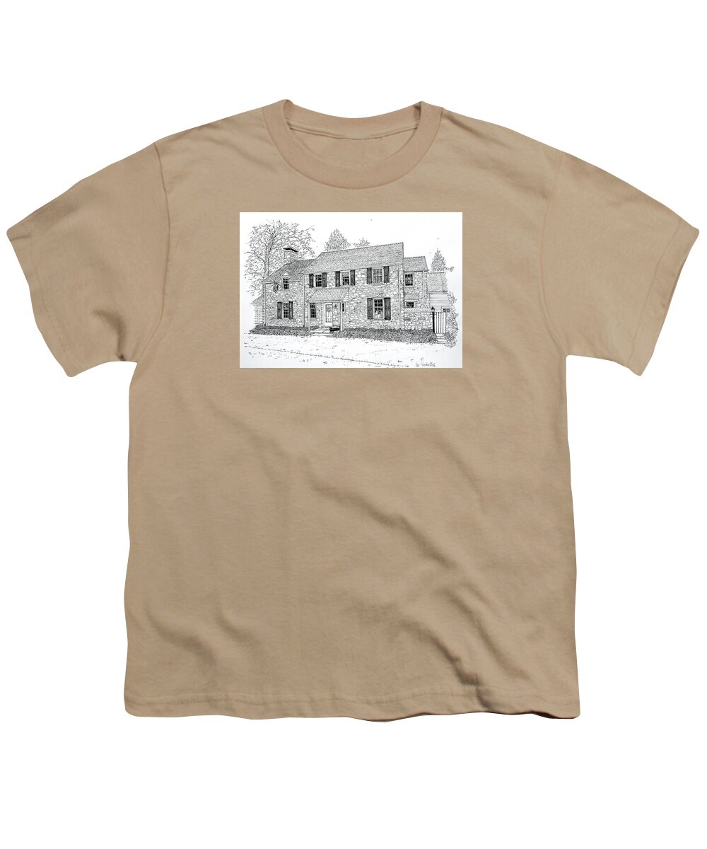 Pennsylvania Architecture Youth T-Shirt featuring the drawing Homes Of The Main Line by Ira Shander
