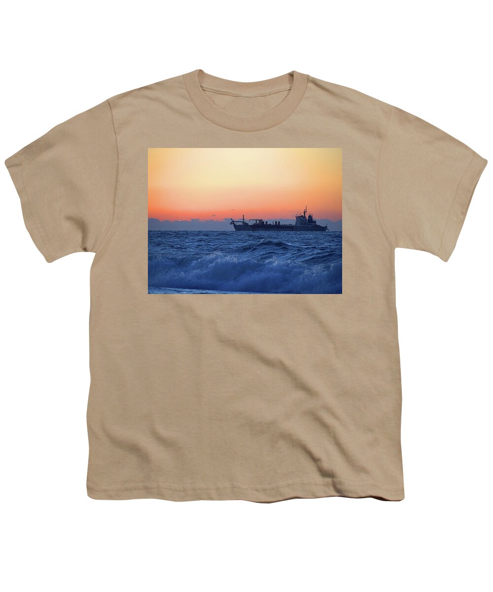 Hydraulic Youth T-Shirt featuring the photograph Hydraulic Dredge by Newwwman