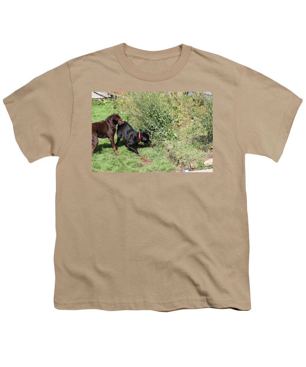 Animals Youth T-Shirt featuring the photograph I KNOW There's Something In There by Greg DeBeck