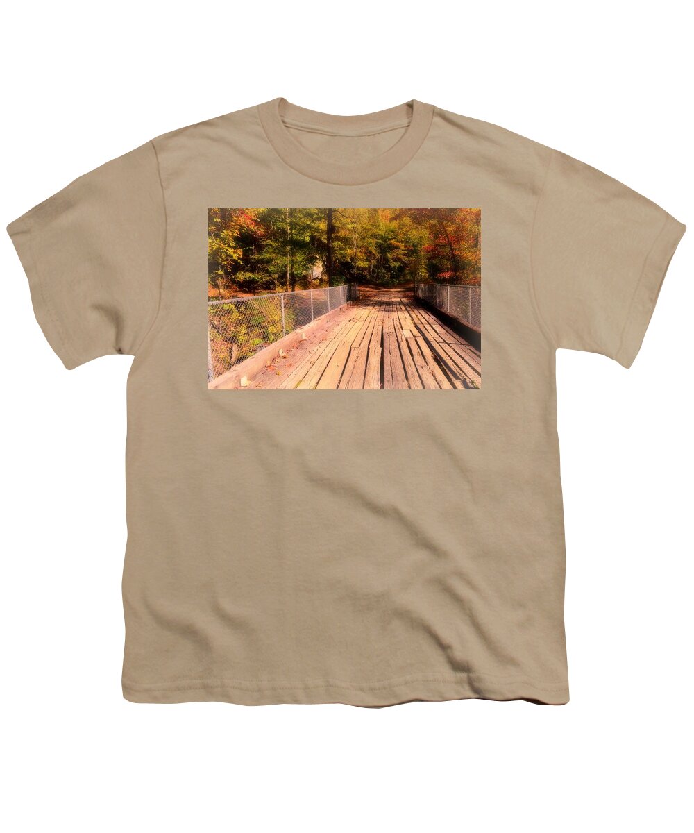 Nature Footpath Youth T-Shirt featuring the photograph Into the Woods we Go by Stacie Siemsen