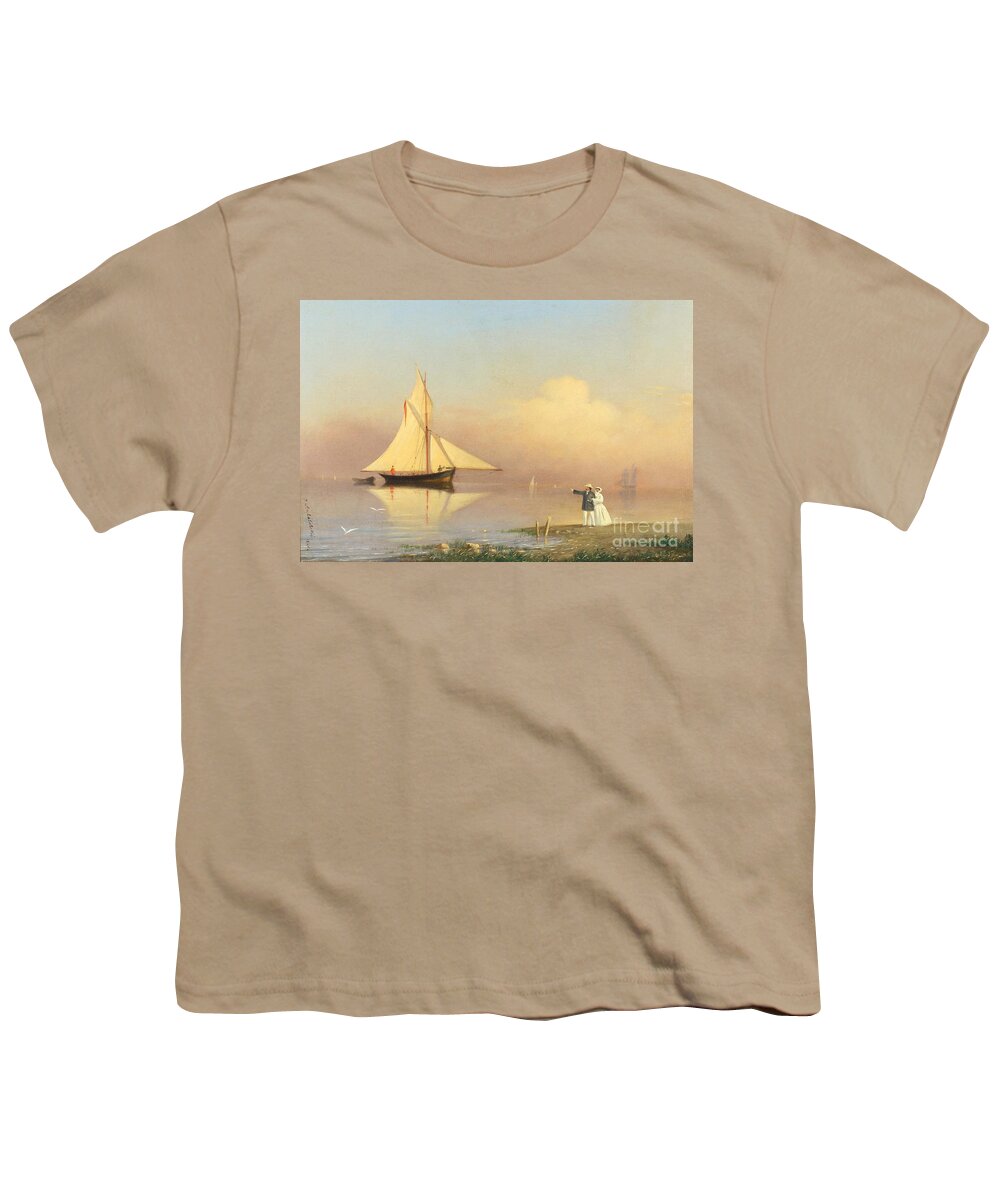 Ivan Konstantinovich Aivazovsky (russian 1817-1900) Romance Youth T-Shirt featuring the painting Ivan Konstantinovich Aivazovsky by MotionAge Designs