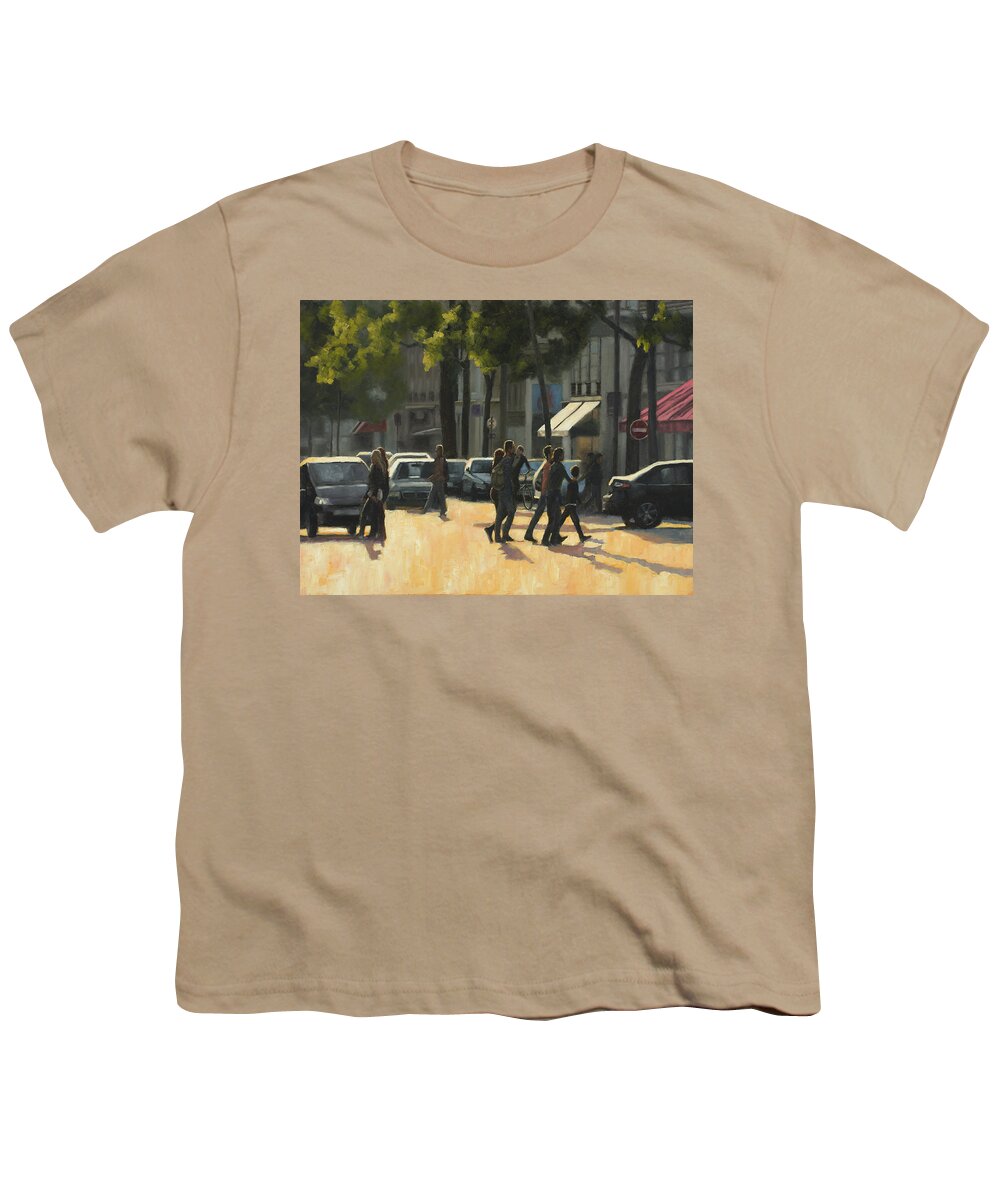 France Youth T-Shirt featuring the painting Latin Quarter two by Tate Hamilton