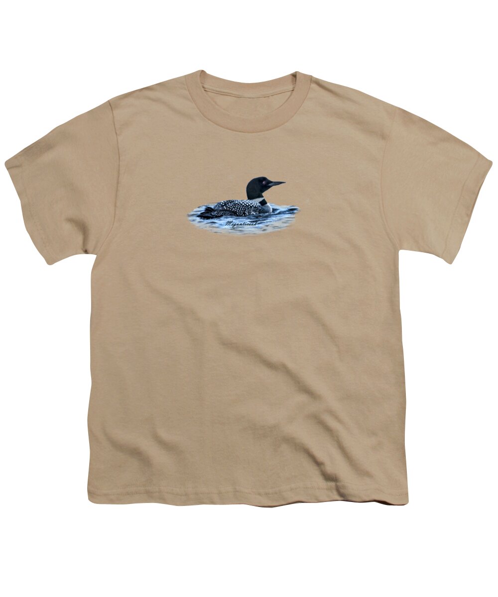 Male Common Loon Youth T-Shirt featuring the digital art Male Mating Common Loon by Daniel Hebard