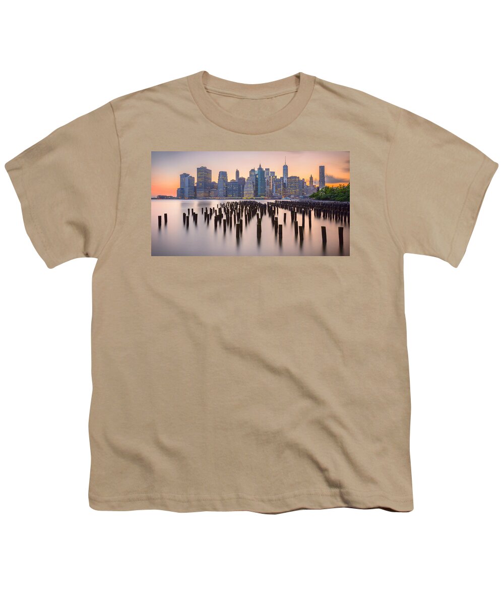 Manhattan Youth T-Shirt featuring the photograph Manhattan Dusk by Mark Rogers