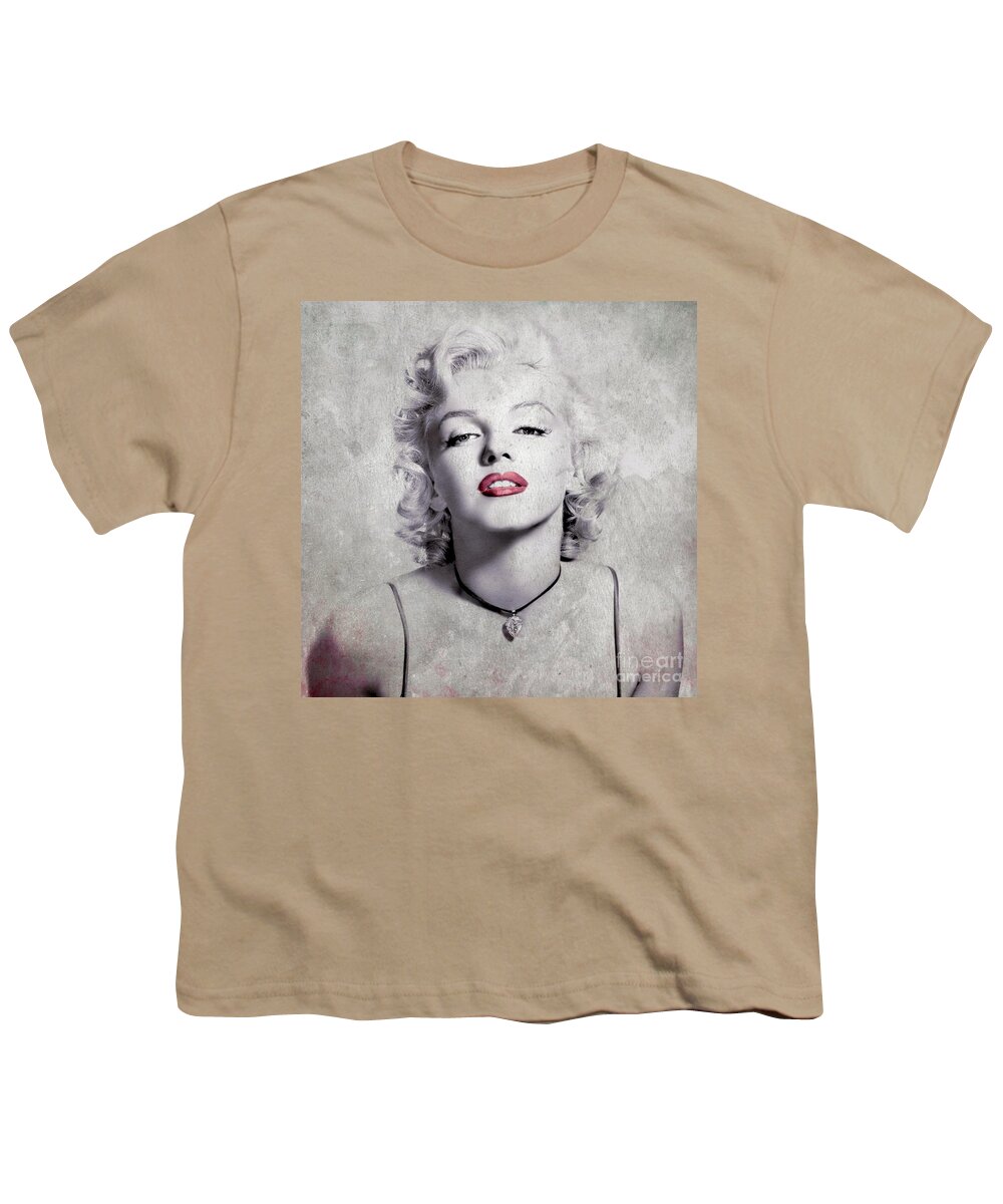 Marylin Youth T-Shirt featuring the digital art Marylin Monroe - 0102a by Variance Collections