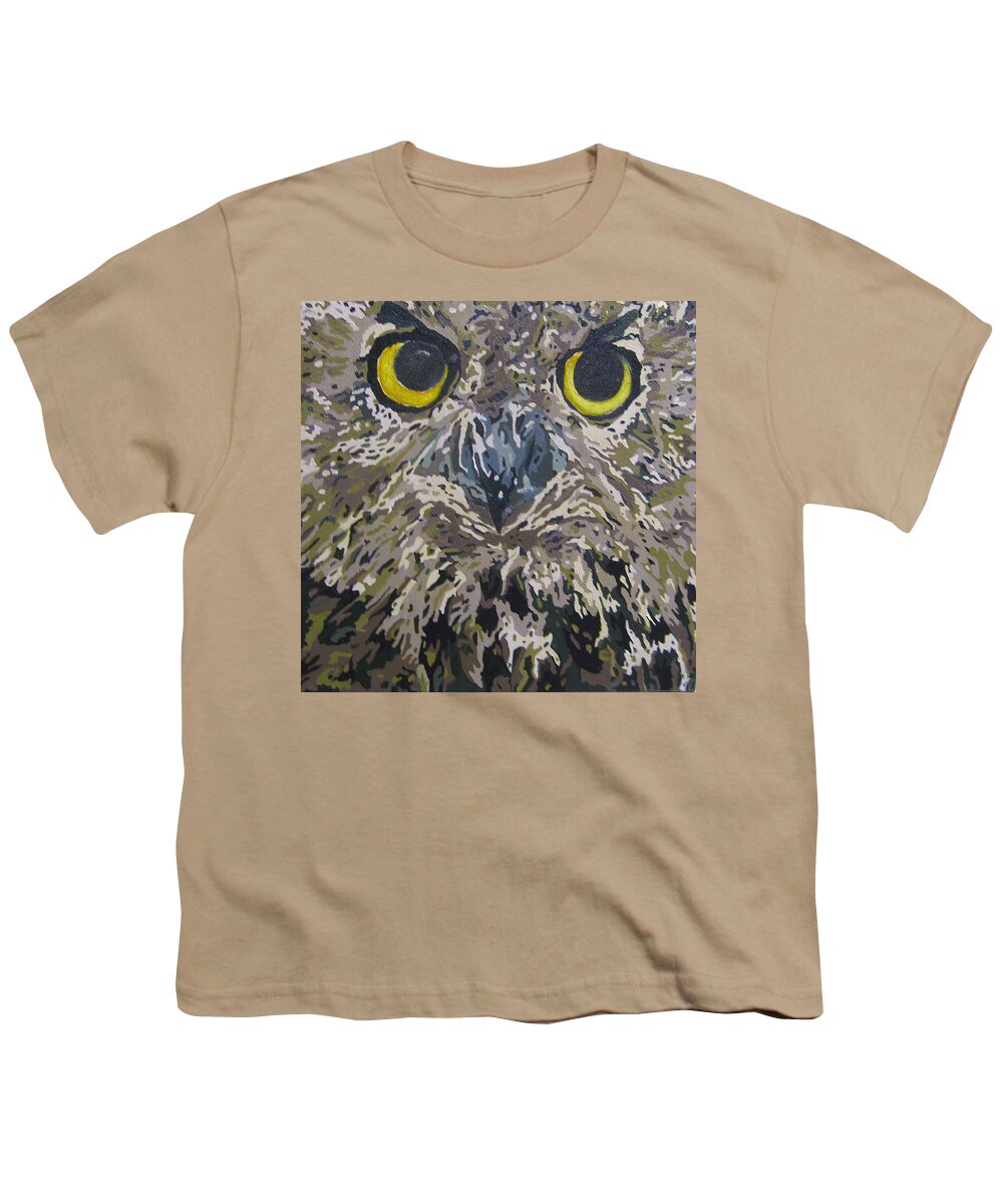 Owl Youth T-Shirt featuring the painting Midnight Prowler by Cheryl Bowman