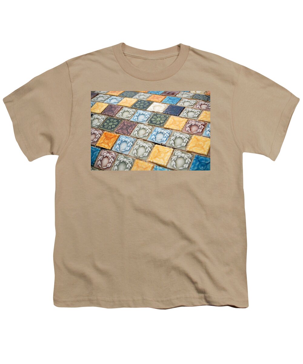 Mission Inn Youth T-Shirt featuring the photograph Mission Inn Fountain Tiles by Amy Fose