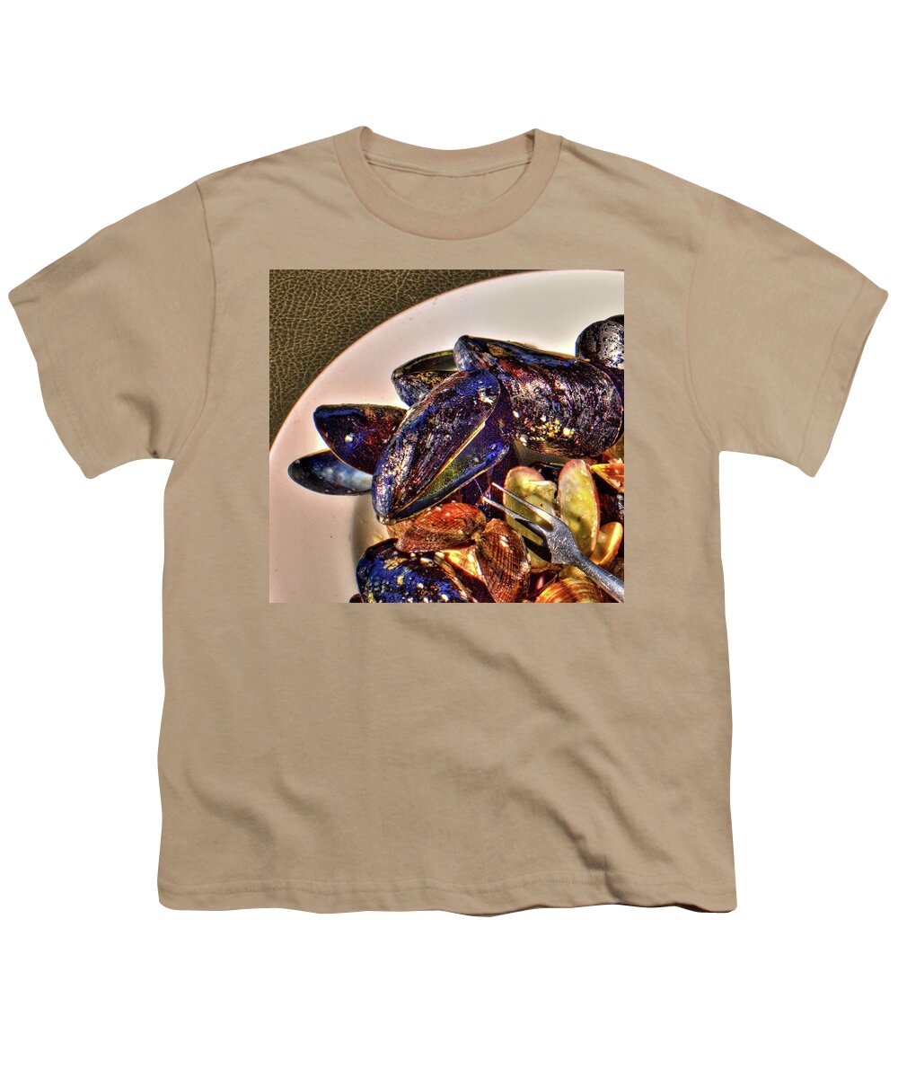 Food Youth T-Shirt featuring the photograph Mussel Beach by Lawrence Christopher