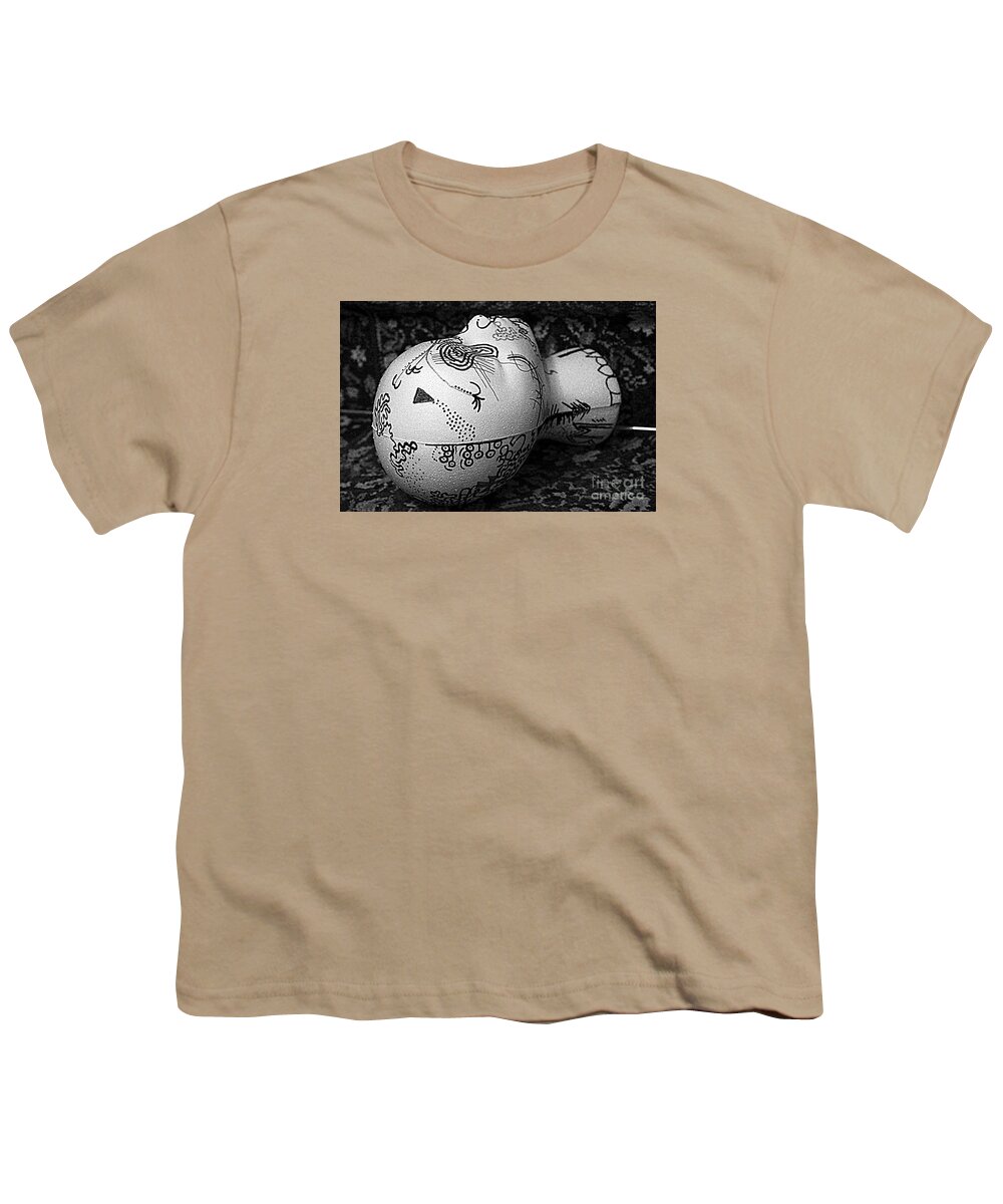 Plastic Skull Youth T-Shirt featuring the sculpture Neutral Life by Steven Macanka