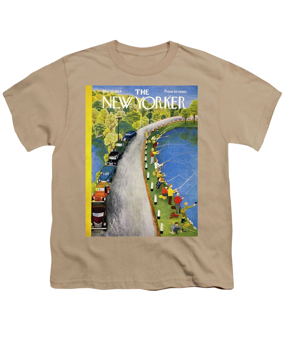 Weekend Youth T-Shirt featuring the painting New Yorker May 22 1954 by Ilonka Karasz