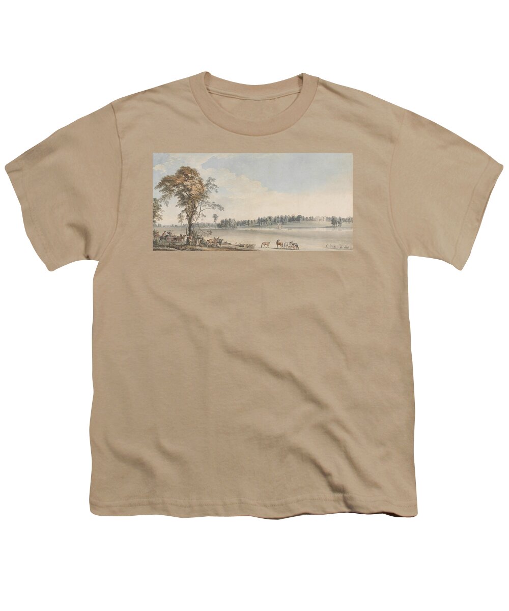 Paul Sandby Youth T-Shirt featuring the painting North West View of Wakefield Lodge in Whittlebury Forest, Northamptonshire by Paul Sandby