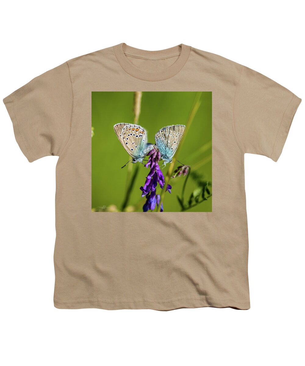 Northern Blue Youth T-Shirt featuring the photograph Northern Blue's mating by Torbjorn Swenelius