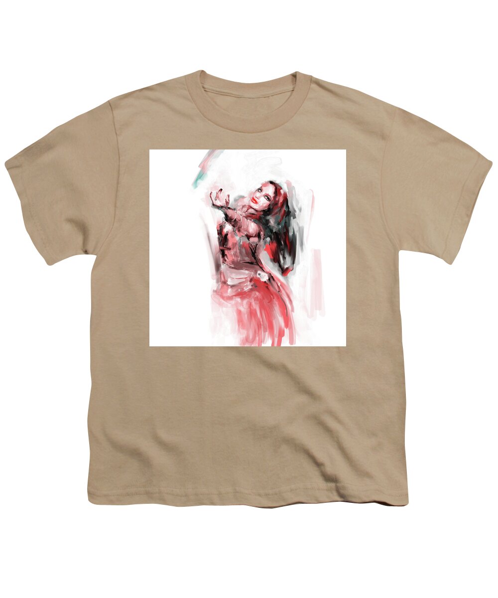 Middle East Youth T-Shirt featuring the painting Painting 698 2 Dancer 3 by Mawra Tahreem