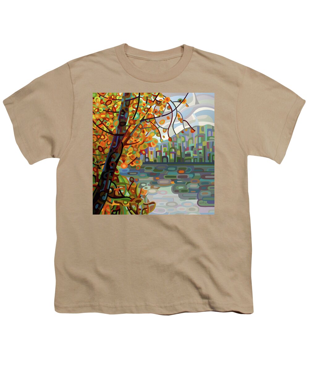 Fine Art Youth T-Shirt featuring the painting Reflections by Mandy Budan