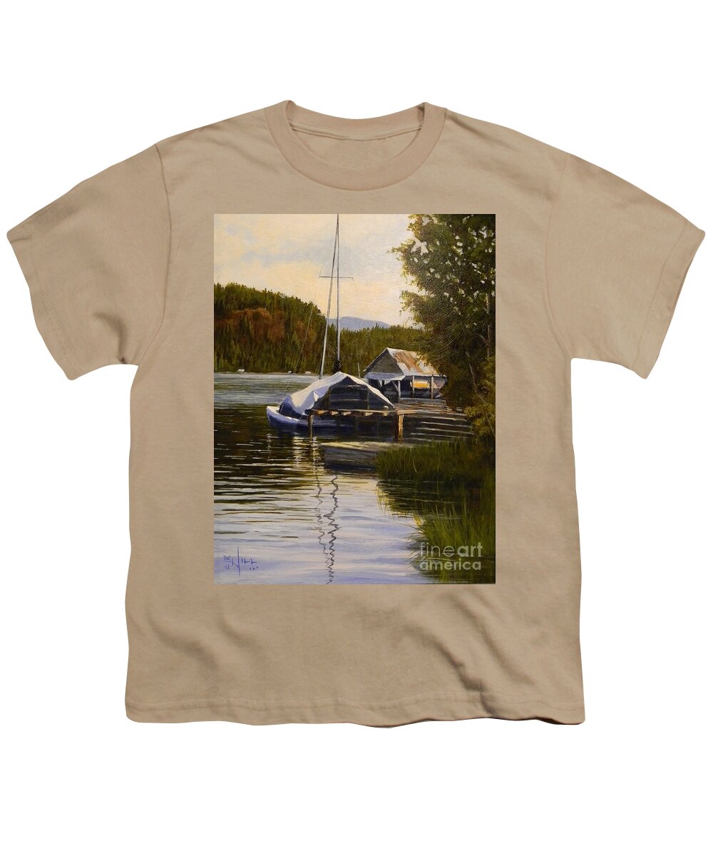 Lake Youth T-Shirt featuring the painting Reflections of Summer by Paul K Hill