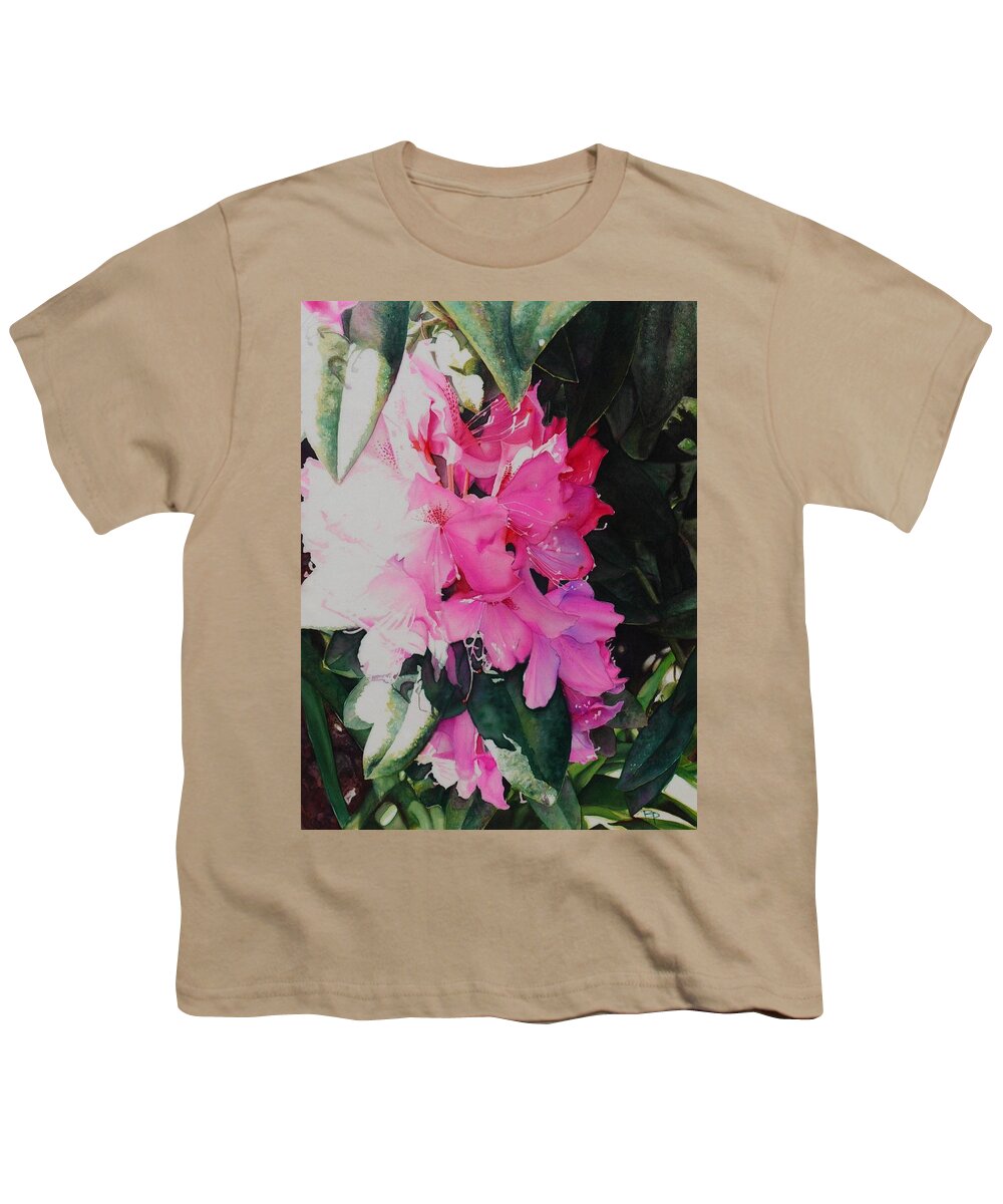  Youth T-Shirt featuring the painting Rhodies by Barbara Pease