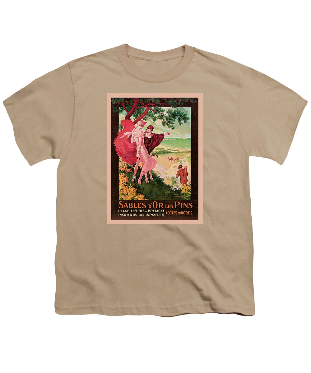 Sables D'or Les Pin Youth T-Shirt featuring the painting Sables d'Or les Pin by Henry Le Monnier