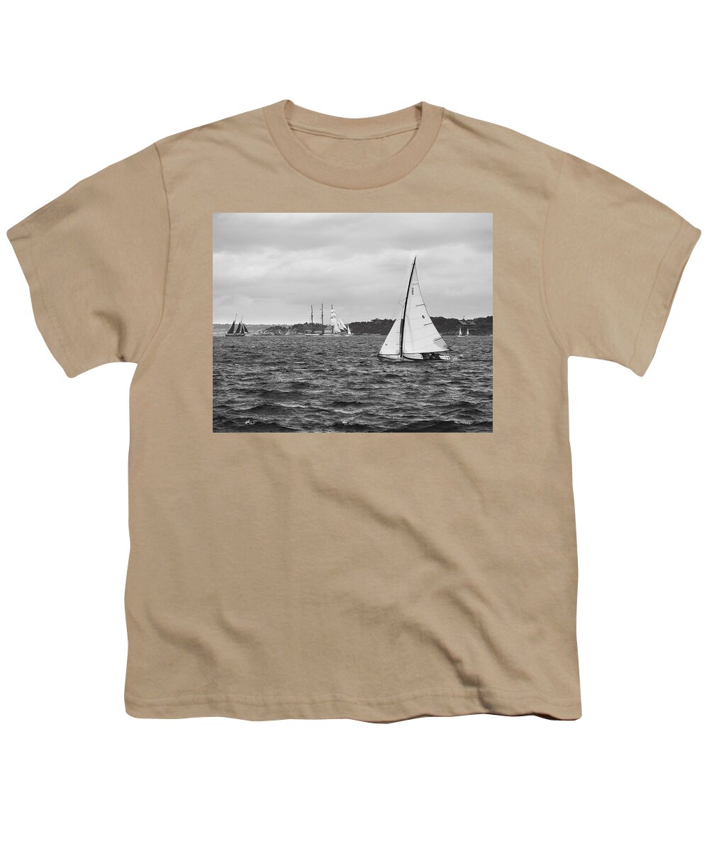 East Coast Youth T-Shirt featuring the photograph Sailing Newport by Eduard Moldoveanu