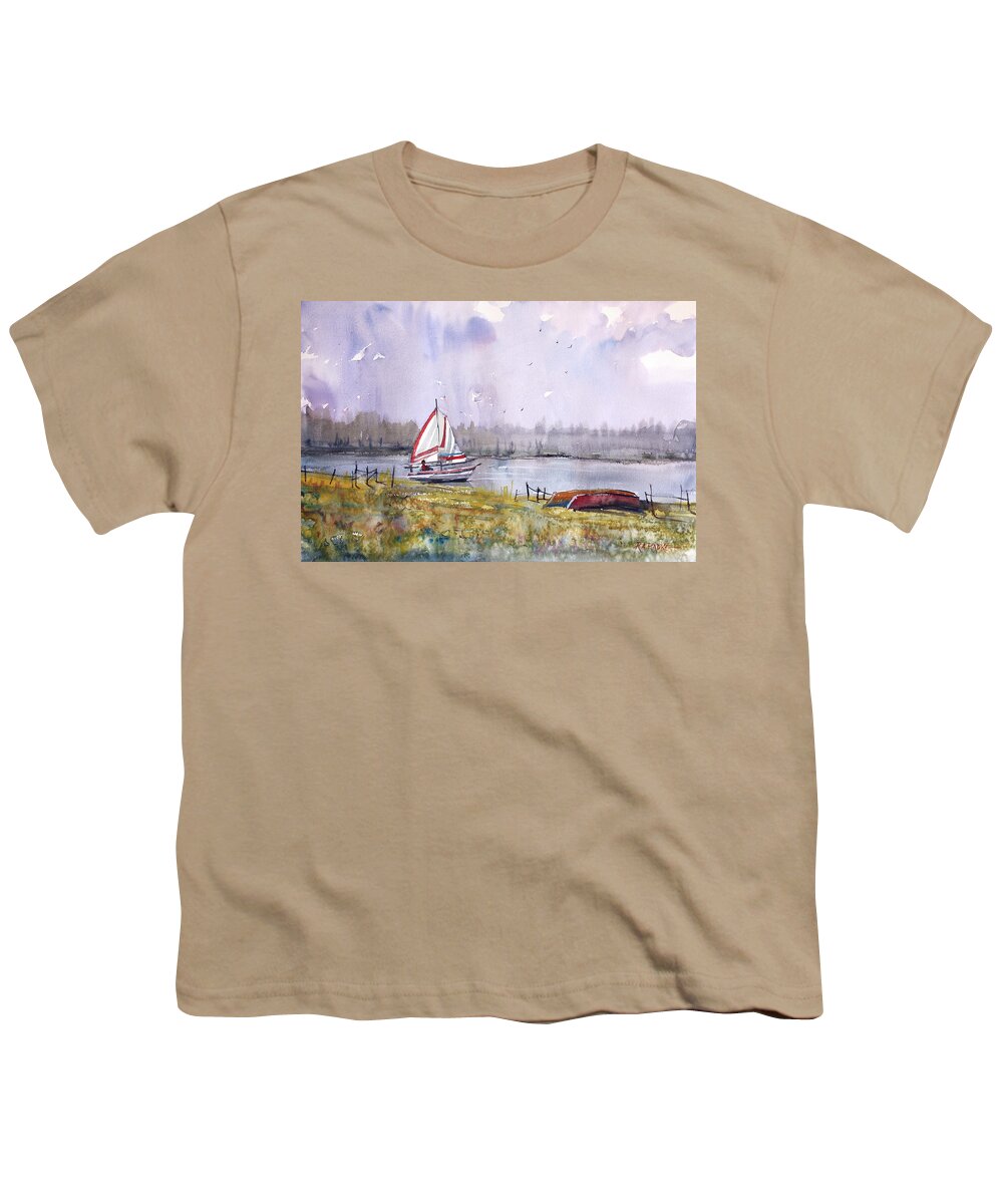 Ryan Radke Youth T-Shirt featuring the painting Sailing on White Sand Lake by Ryan Radke