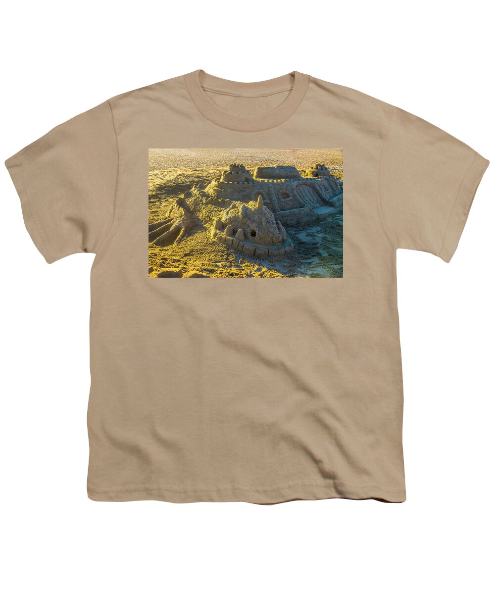 Sandcastle Dragon Youth T-Shirt featuring the photograph Sandcastle Dragon by Garry Gay