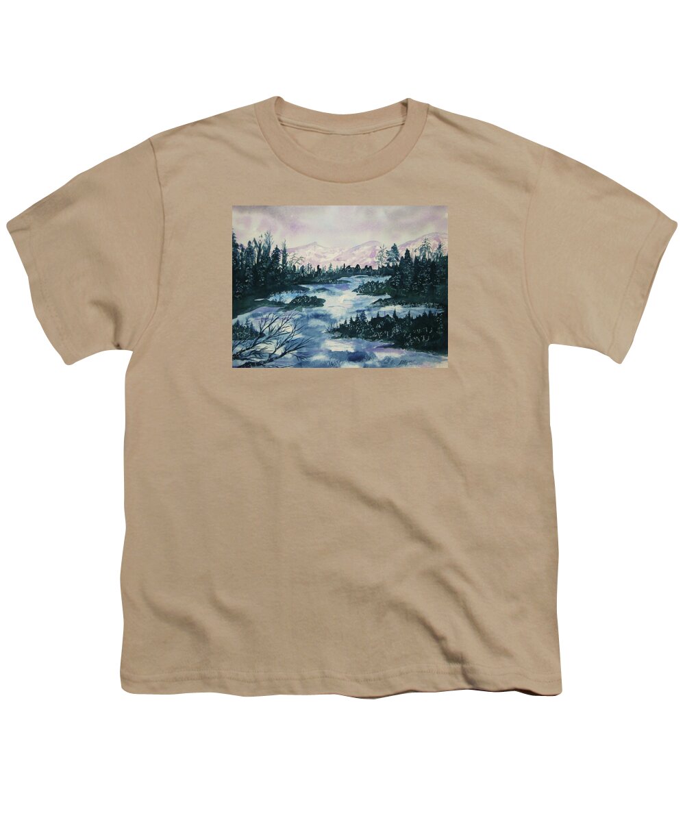 Water Youth T-Shirt featuring the painting Serenity III by Ellen Levinson
