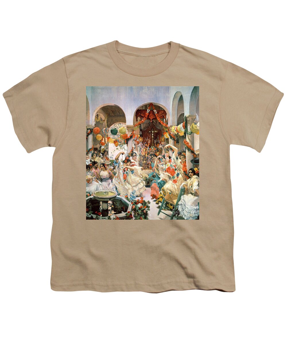 Seville Youth T-Shirt featuring the painting Seville by Joaquin Sorolla y Bastida