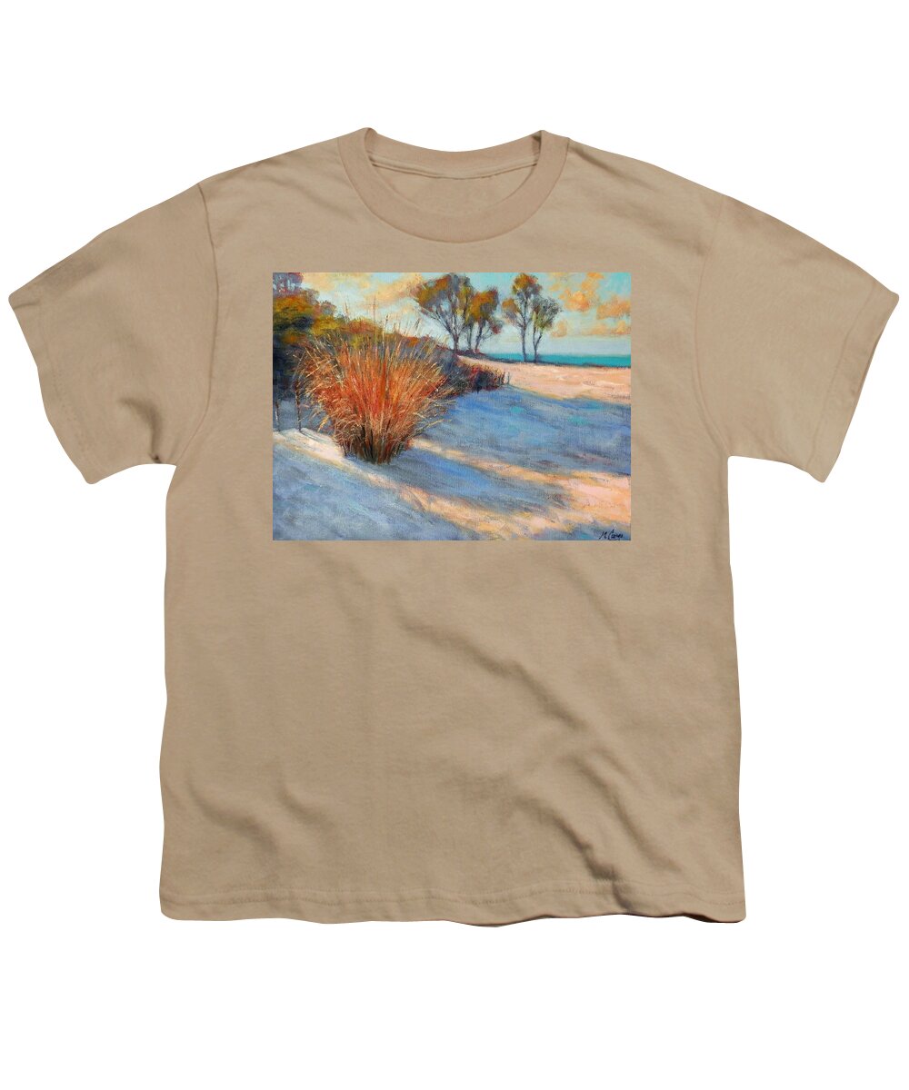 Impressionist Youth T-Shirt featuring the painting Shadows on the Sand by Michael Camp