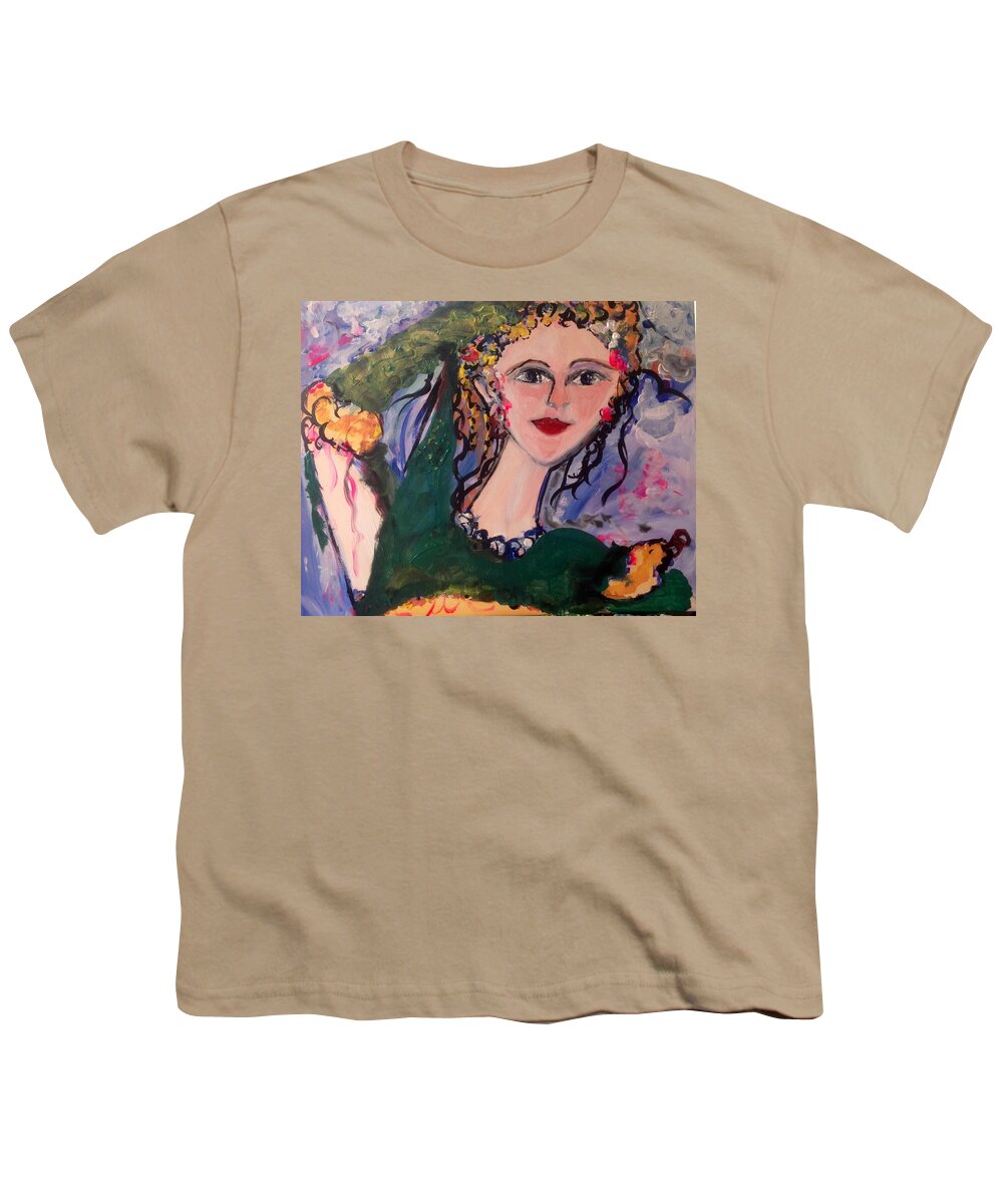 River Youth T-Shirt featuring the painting She waited by the River by Judith Desrosiers