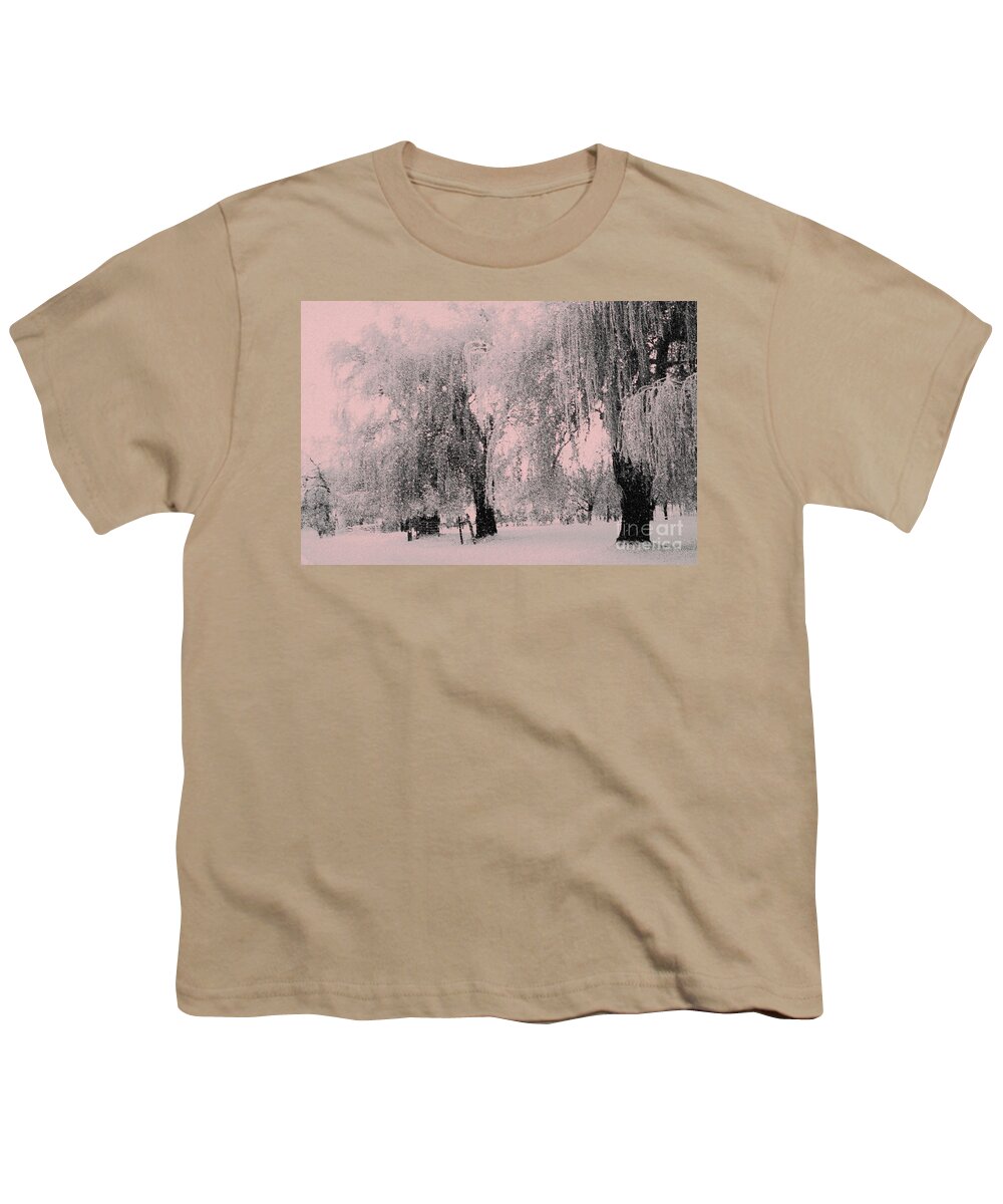 Snowy Sunday Youth T-Shirt featuring the photograph Snowing again by Julie Lueders 