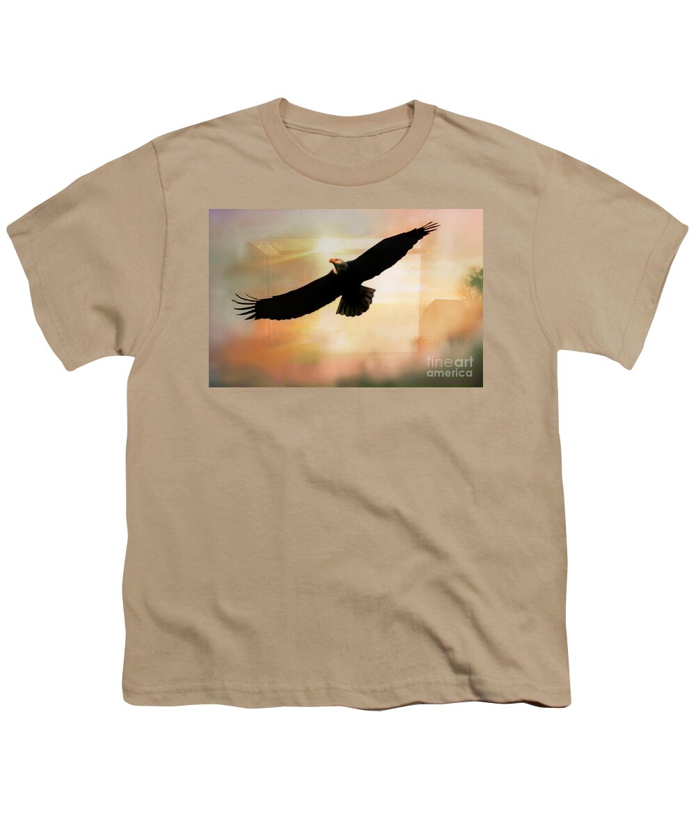 Eagle Youth T-Shirt featuring the photograph Soar High And Free by Janie Johnson