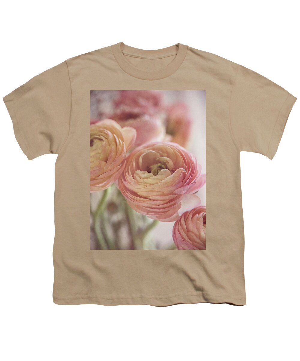 Ranunculus Youth T-Shirt featuring the photograph Soft Pink Ranunculus by Teresa Wilson
