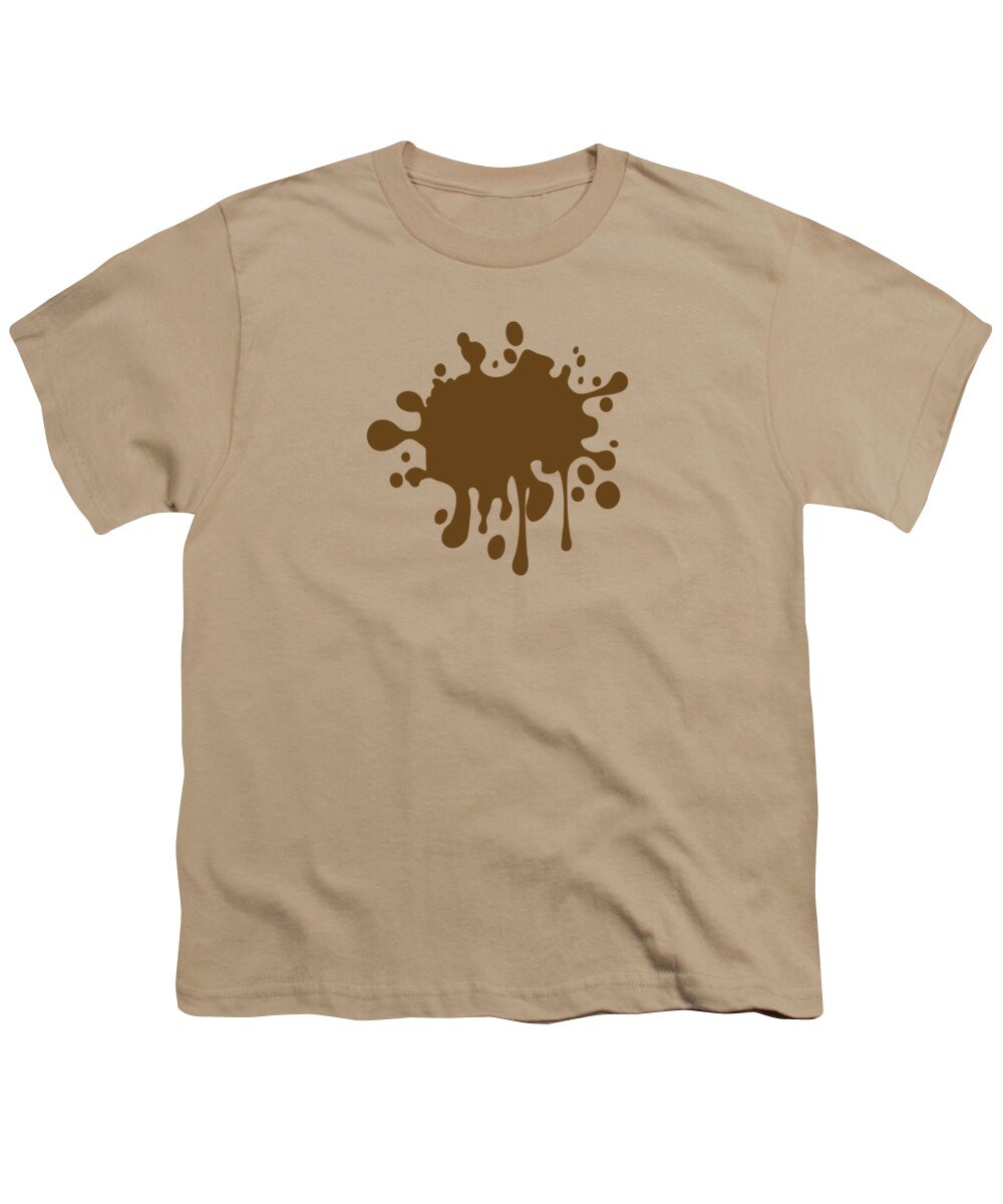 Solid Colors Youth T-Shirt featuring the digital art Solid Brown by Garaga Designs