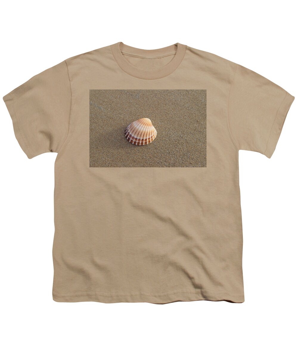 Solitary Youth T-Shirt featuring the photograph Solitary Cockle Shell by Adrian Wale